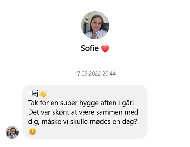 Sofie inviteret mig ud på date